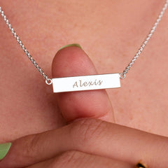 Demi-Fine Engravable Bar Necklace
