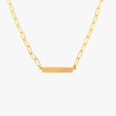 Engravable Paperclip Chain Bar Necklace