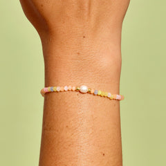 Blooming Frosted Bead Stretch Bracelet