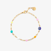 Salina Mixed Bead Paperclip Chain Bracelet