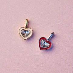 Harper Stone & Enamel Heart Charm
