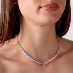 Initial Ombre Stone Bead Choker